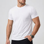 Wellshot Men’s Essentials Short Sleeve Dry Fit Active Crew Neck T Shirt - Athletic Running Gym Workout Tee
