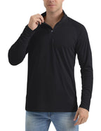 Wellshot Men's 1/4 Zip Shirt UPF 50+ Quick Dry Lightweight Long Sleeve for Outdoor Sports Clothing