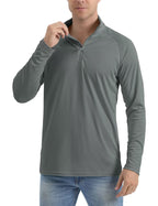 Wellshot Men's 1/4 Zip Shirt UPF 50+ Quick Dry Lightweight Long Sleeve for Outdoor Sports Clothing