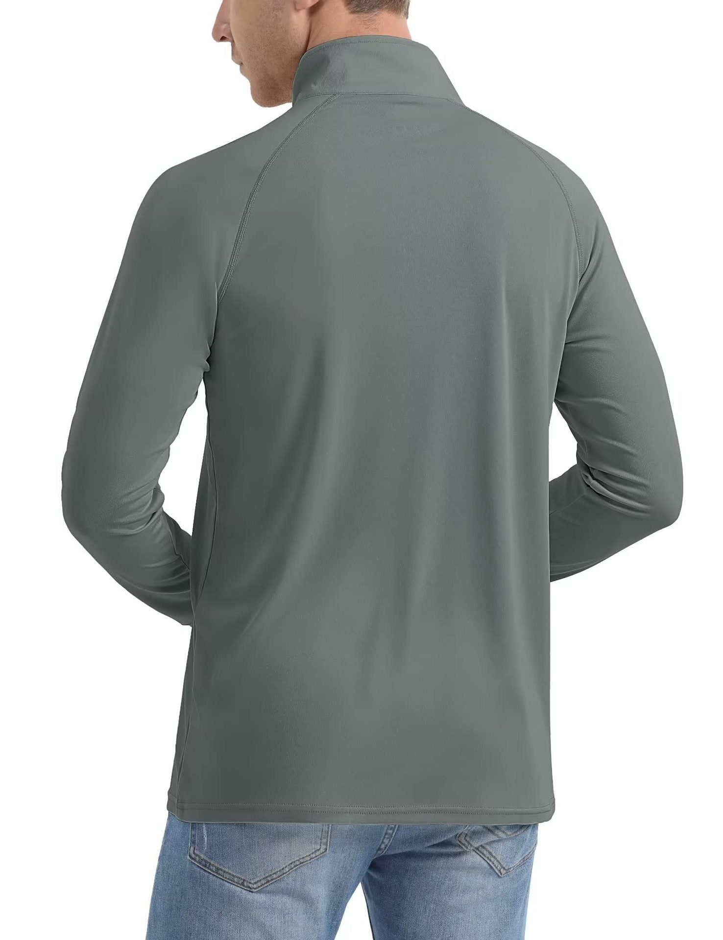 Wellshot Men's 1/4 Zip Shirt UPF 50+ Quick Dry Lightweight Long Sleeve for Outdoor Sports Clothing