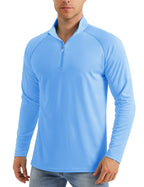 Wellshot Men's 1/4 Zip Shirt UPF 50+ Quick Dry Lightweight Long Sleeve for Outdoor Sports Clothing