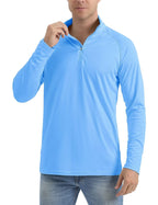 Wellshot Men's 1/4 Zip Shirt UPF 50+ Quick Dry Lightweight Long Sleeve for Outdoor Sports Clothing