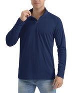 Wellshot Men's 1/4 Zip Shirt UPF 50+ Quick Dry Lightweight Long Sleeve for Outdoor Sports Clothing