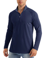 Wellshot Men's 1/4 Zip Shirt UPF 50+ Quick Dry Lightweight Long Sleeve for Outdoor Sports Clothing