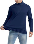 Wellshot Men's 1/4 Zip Shirt UPF 50+ Quick Dry Lightweight Long Sleeve for Outdoor Sports Clothing