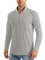 Wellshot Men's 1/4 Zip Shirt UPF 50+ Quick Dry Lightweight Long Sleeve for Outdoor Sports Clothing